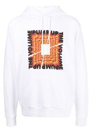 Marcelo Burlon County of Milan slogan-print drawstring hoodie - Bianco