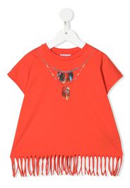 Marcelo Burlon County Of Milan Kids feather-necklace print T-shirt - Rosso