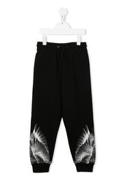 Marcelo Burlon County Of Milan Kids feather print cotton track pants - Nero