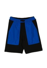 Marcelo Burlon County Of Milan Kids Pixel Logo-print panelled drawstring shorts - Nero