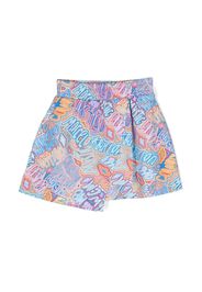 Marcelo Burlon County Of Milan Kids all-over logo print skirt - Blu