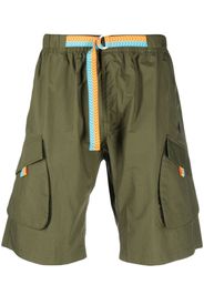 Marcelo Burlon County of Milan contrasting-belt cotton cargo shorts - Verde