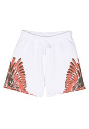 Marcelo Burlon County Of Milan Kids Wings-print cotton track shorts - Bianco