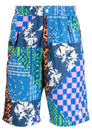 Marcelo Burlon County of Milan multi-panel knee-length shorts - Blu