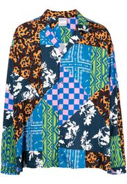 Marcelo Burlon County of Milan mix-print camp collar shirt - Blu