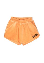 Marcelo Burlon County Of Milan Kids slogan-print cotton shorts - Arancione