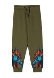 Marcelo Burlon Kids signature wings-print track pants - Verde