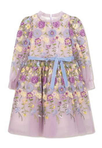 MARCHESA KIDS COUTURE floral-embroidered tulle dress - Viola