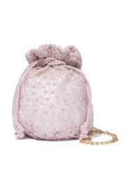 MARCHESA KIDS COUTURE embroidered satin bucket bag - Rosa