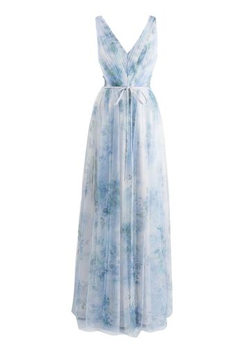 Marchesa Notte Bridesmaids Abito Sora a fiori - Blu