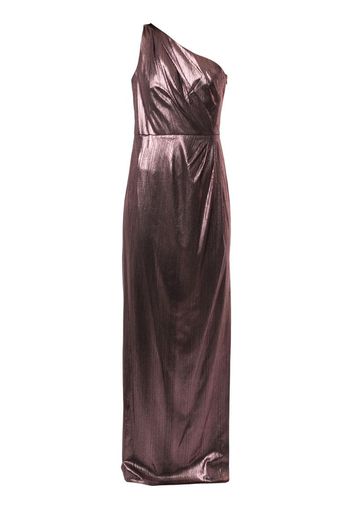 metallized one-shoulder dress