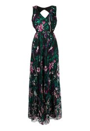Marchesa Notte cut-out floral-embroidery gown - Nero