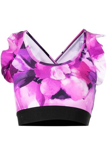 Marchesa floral-print sports bra - Viola