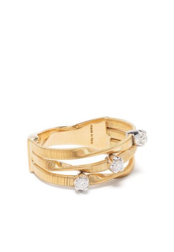 Marco Bicego Anello a tripla fascia in oro giallo 18kt con diamanti