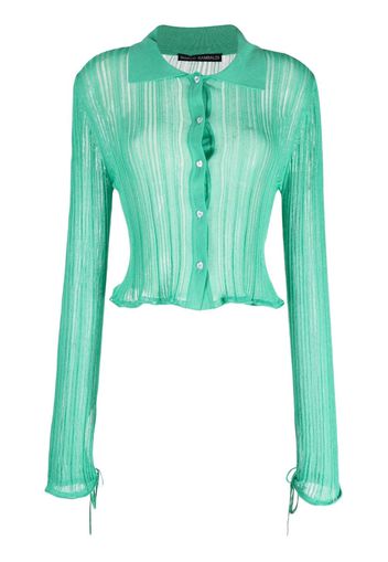 Marco Rambaldi semi-sheer knitted cardigan - Verde