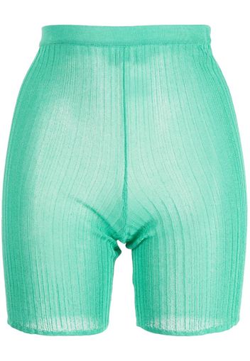 Marco Rambaldi fine-knit ribbed shorts - Verde