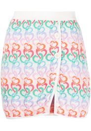 Marco Rambaldi heart-embroidery knit skirt - Bianco