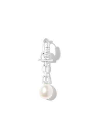 Maria Black Mambo hoop pearl drop earring - Argento