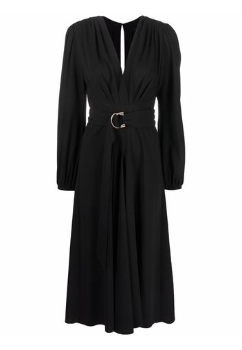 Maria Lucia Hohan V-neck long-sleeve dress - Nero