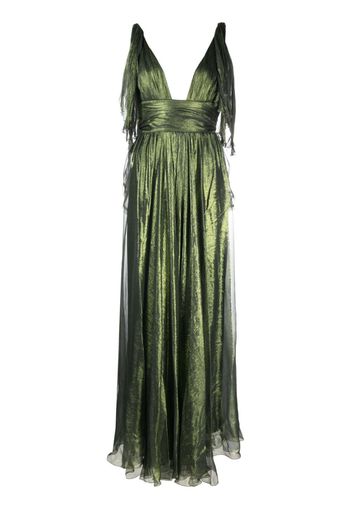 Maria Lucia Hohan sleeveless draped silk maxi dress - Verde