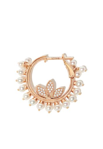 MARIA TASH 18kt rose gold Cornet pearl and diamond hoop earrings - Rosa