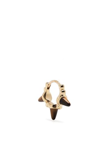 MARIA TASH 18kt yellow gold Spike tiger-eye hoop earring - Oro