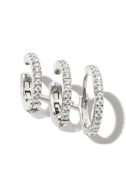 MARIA TASH 18kt white gold diamond triple-hoop earring - Argento