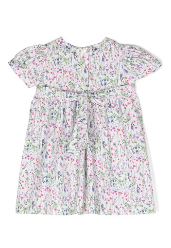 Mariella Ferrari floral-print smocked-waist cotton dress - Bianco