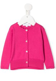 Mariella Ferrari scallop-trim fine-knit cardigan - Rosa