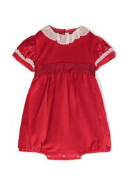 Mariella Ferrari lace-trim velvet cotton shorties - Rosso