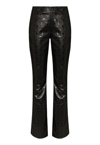 Recycled leather logo trousers