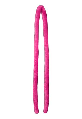 pink tubular fleece scarf