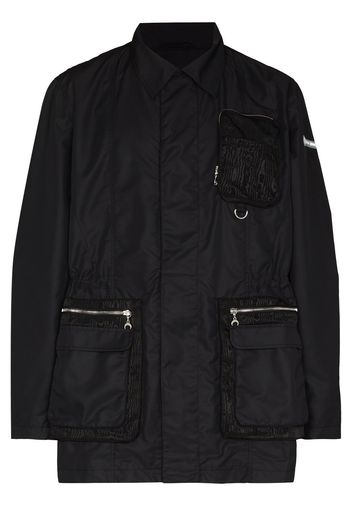 Marine Serre First-Aid Survival zip-up parka coat - Nero