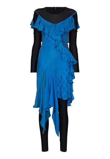 Marine Serre Aquanaut silk draped dress - Blu