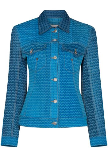 Marine Serre Moonfish button-up denim jacket - Blu