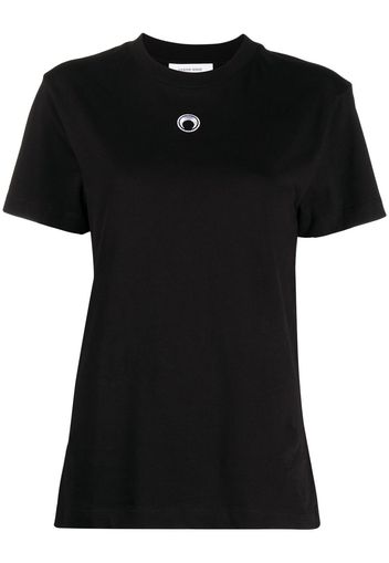 Marine Serre embroidered logo T-shirt - Nero