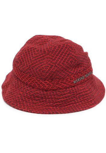 Marine Serre Cappello bucket con applicazione - Rosso