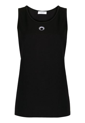 Marine Serre embroidered logo tank top - Nero