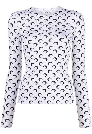 Marine Serre crescent moon-print top - Bianco