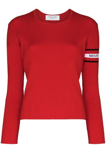 Marine Serre MARINE SLEEVE-LOGO JMPR CRWNK LNG SLVS O - Rosso