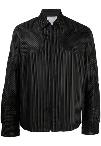 Marine Serre Giacca-camicia a righe - Nero