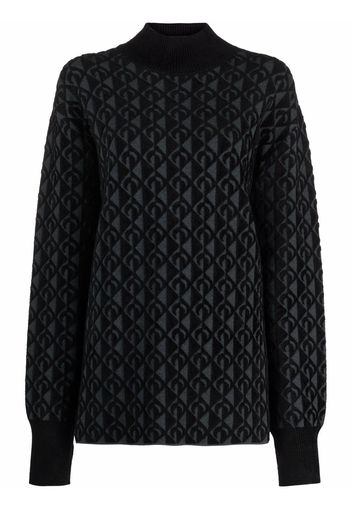 Marine Serre Moon Lozenge high-neck jumper - Nero