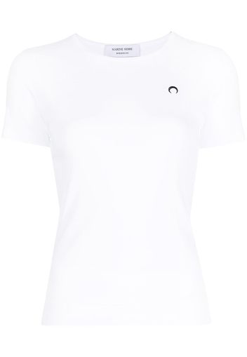 Marine Serre Crescent Moon-embroidery T-shirt - Bianco