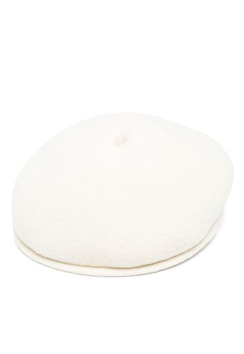 Marine Serre logo-embroidered wool beret - Bianco