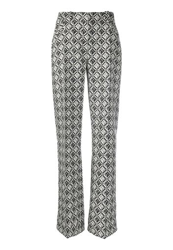 Marine Serre Moon Diamant-print tailored trousers - Nero