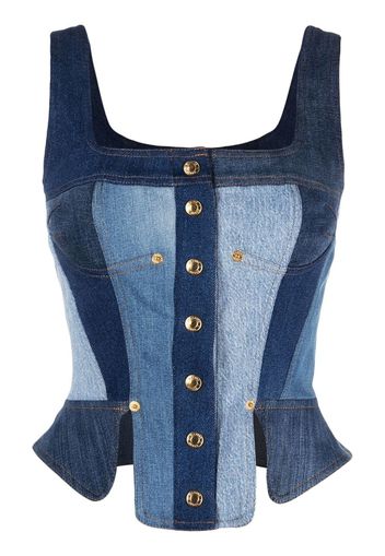 Marine Serre Top denim - Blu