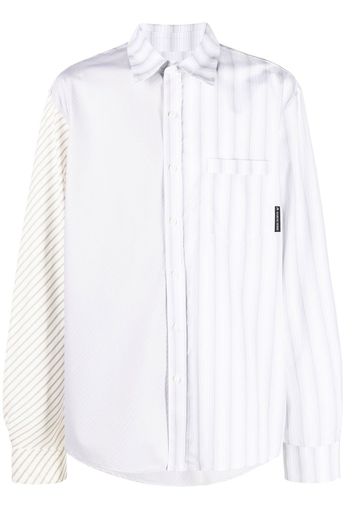 Marine Serre striped long-sleeve shirt - Bianco