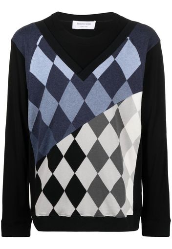 Marine Serre argyle check-pattern knitted jumper - Nero