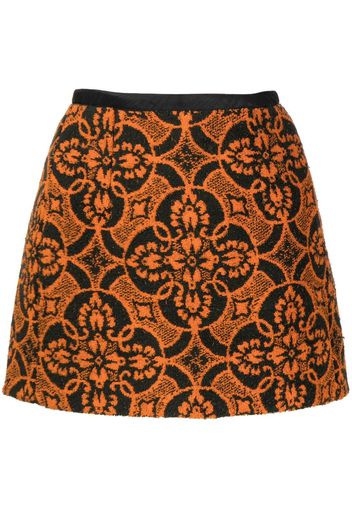 Marine Serre Oriental Towels A-line miniskirt - Arancione