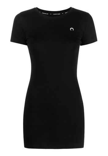 Marine Serre fine-ribbed organic cotton T-shirt dress - Nero